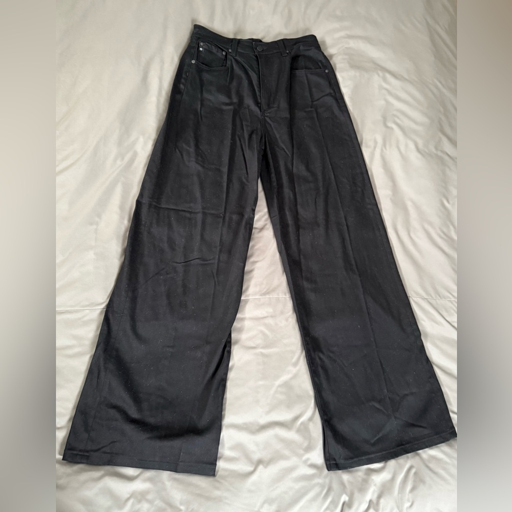 AG Adriano Goldschmied Black Wide-Leg Jeans - Picture 4 of 10